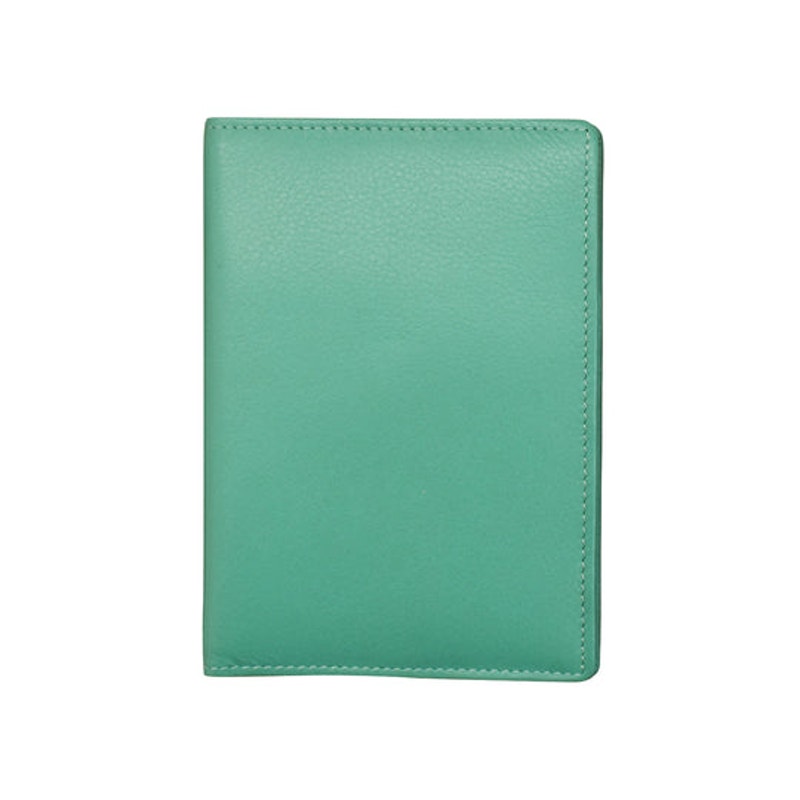 Leather Passport Wallet  Turquoise